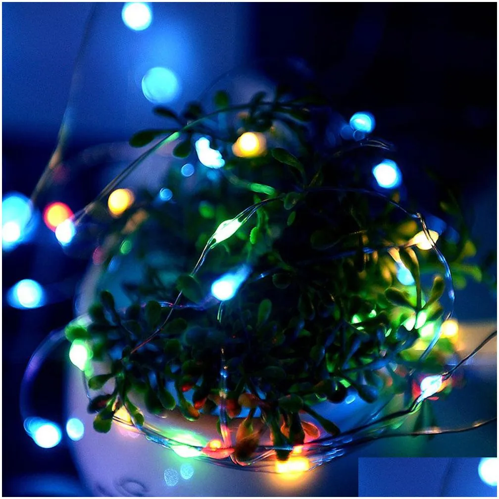 2m 20leds button battery power bottle copper wire lamp square string christmas party wedding holiday decoration lights holiday lights