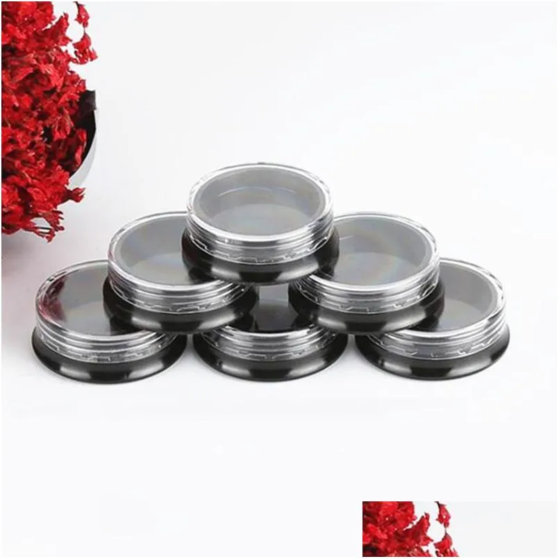 3g 3ml jar cosmetic bottle sample empty container pot clear screw cap lid small bottles cases for eyeshadow lip balm