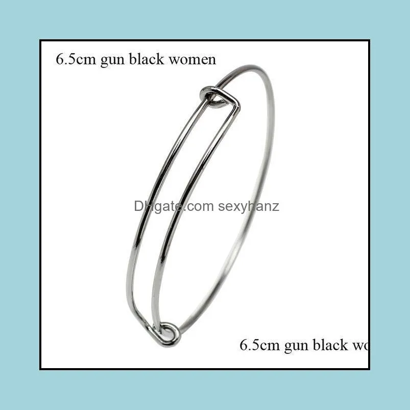 simple 50/65mm different size expandable wire bangle bracelet for beading diy adjustable bracelets bangle 100 pieces lot usa