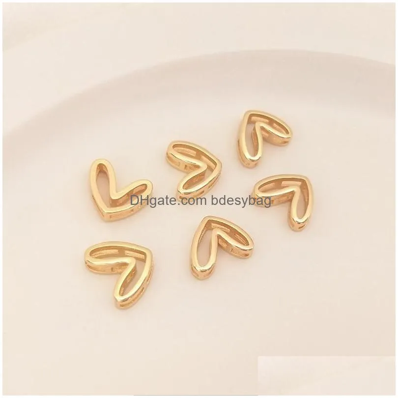 charms 3pcs gold plated brass hollow hearts pendants connector for jewelry making diy earrings necklaces craft materialcharms