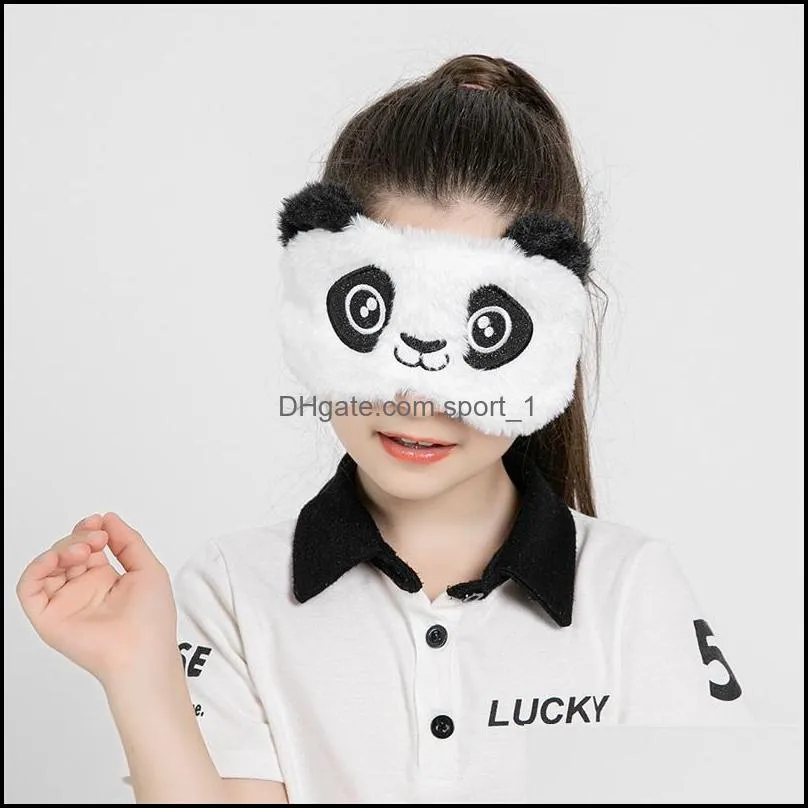 kids panda plush eye mask other fashion accessories cute rabbit sleeping blindfold for children winter travel soft animal eyeshade ins shade cover 20220224