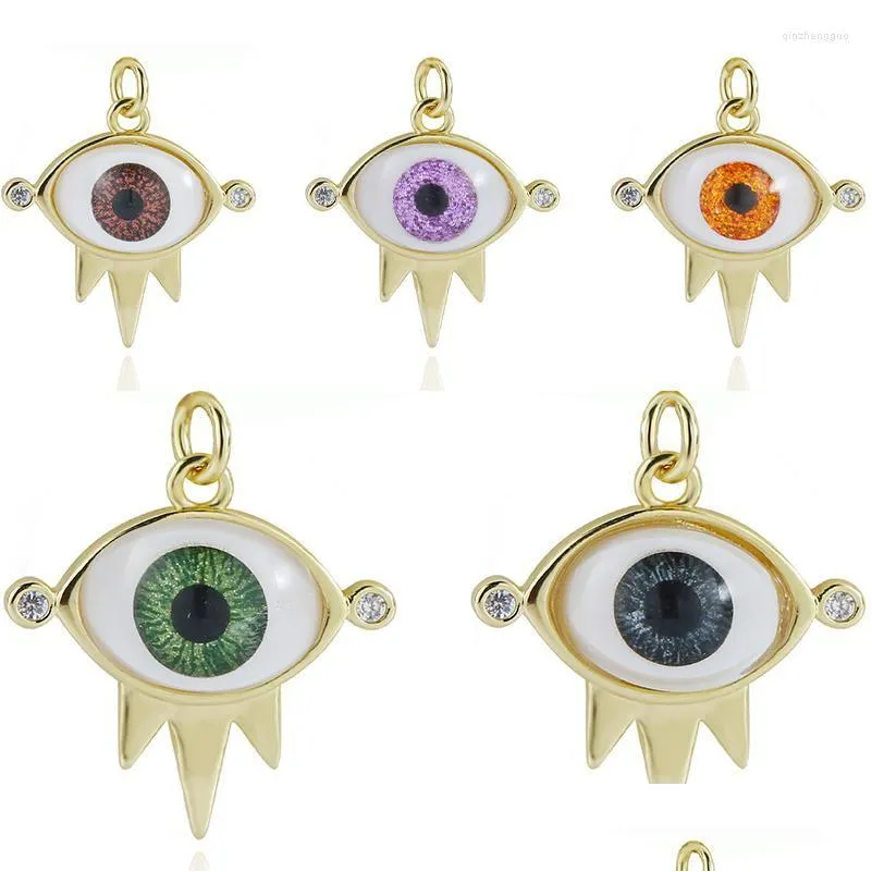 charms colorful oneeye pendant diy jewelry making bracelet necklace earring accessories devils eye classic fashion material copper