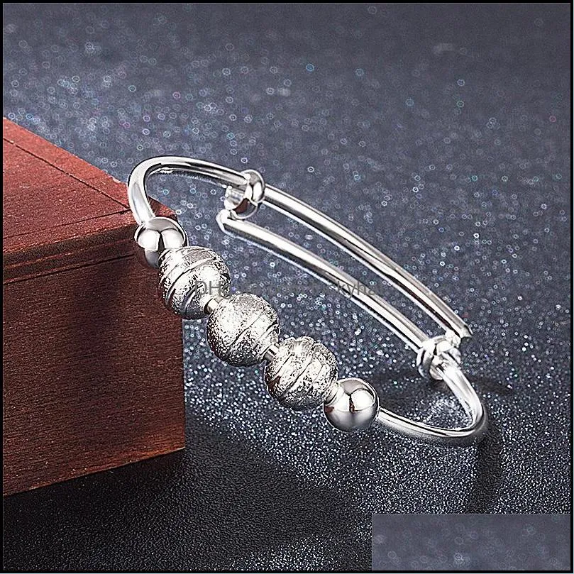 transfer beads bangles bracelets transit fortune bracelet silver bangle bracelet jewelry female fashion jewelry gift wholesale