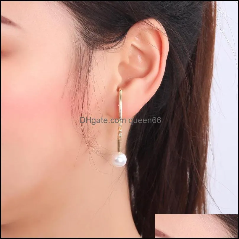  fashion gold plating creative irregular pearl stud earrings for women girlfriend lovey alloy christmas earring gift jewelry
