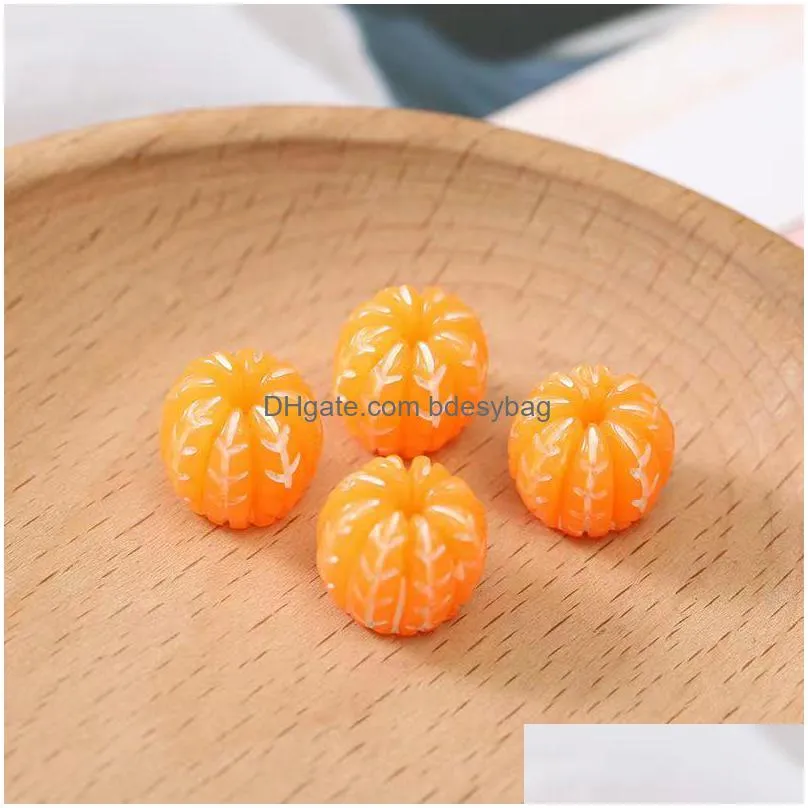 30pcs cute fruits resin components charms tangerine strawberry cabochon scrapbooking hair bow center embellishments diy accessorie