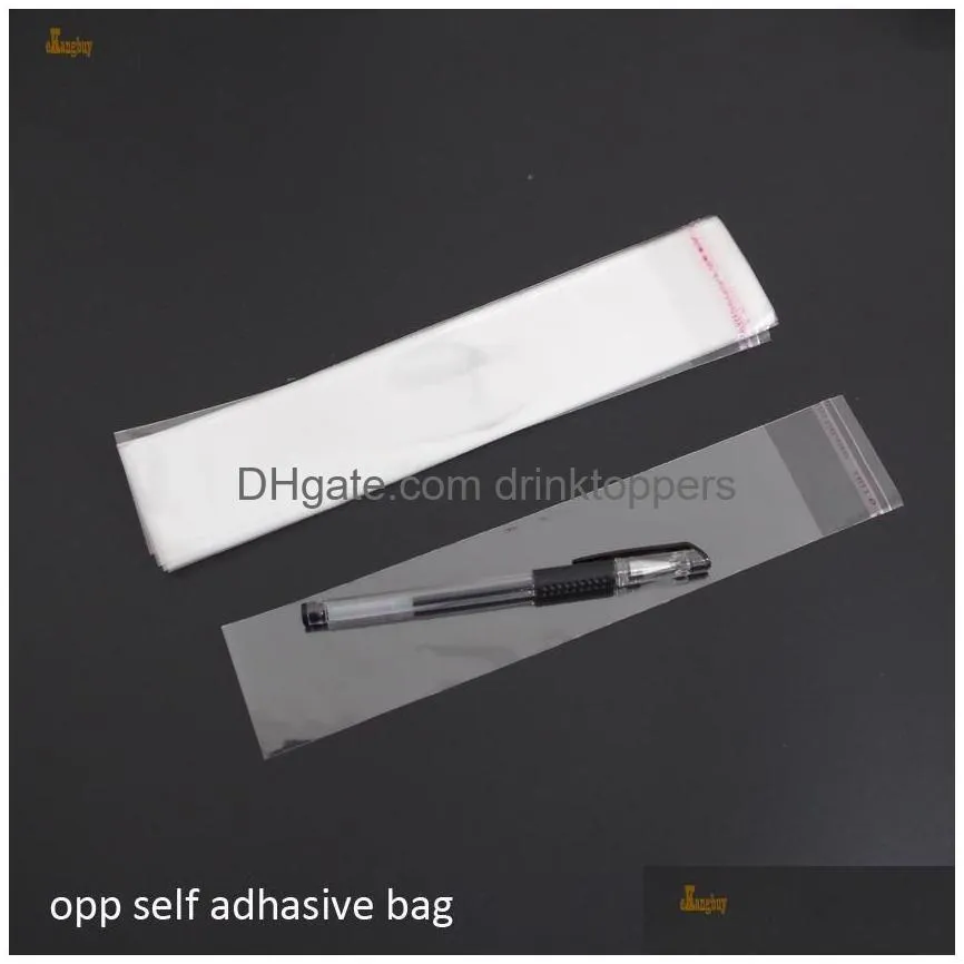 bolsas de regalo 500pcs clear resealable cellophane/bopp/poly necklace bag 5x24cm transparent opp plastic packaging bags self adhesive