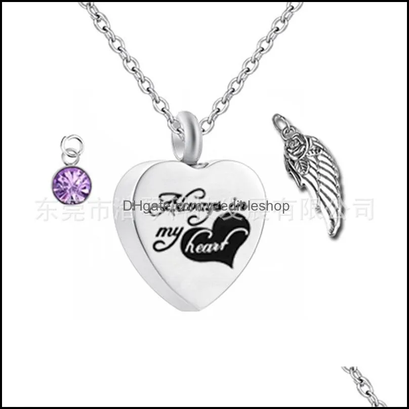 cremation jewelry always in my heart memorial urn necklace ashes keepsake pendant 389 t2