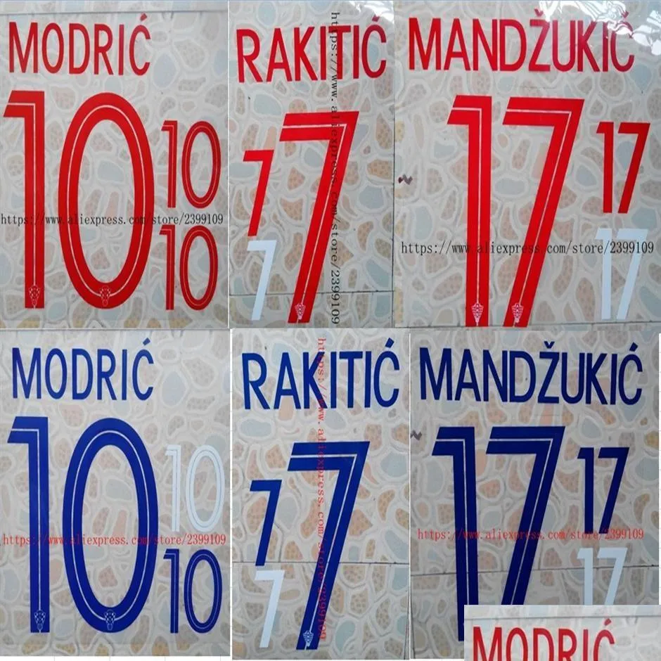 2018 croatia modric rakitic mandzukic perisic name numbering nameset soccer soccer badge319o