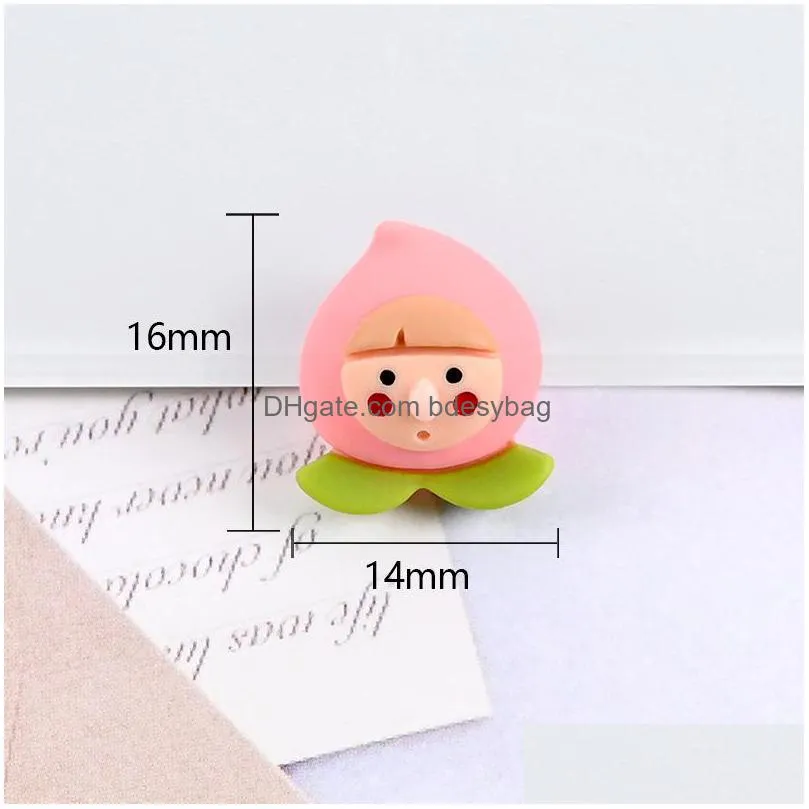 20pcs cute cartoon animals flatback resin components cabochon kawaii sun fruits animal characters phone deco parts diy scrapbook