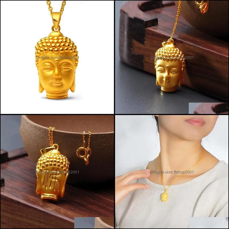 african gold charm necklaces for women buddha pendant necklace femme 24k jewelry buddha pendants necklaces