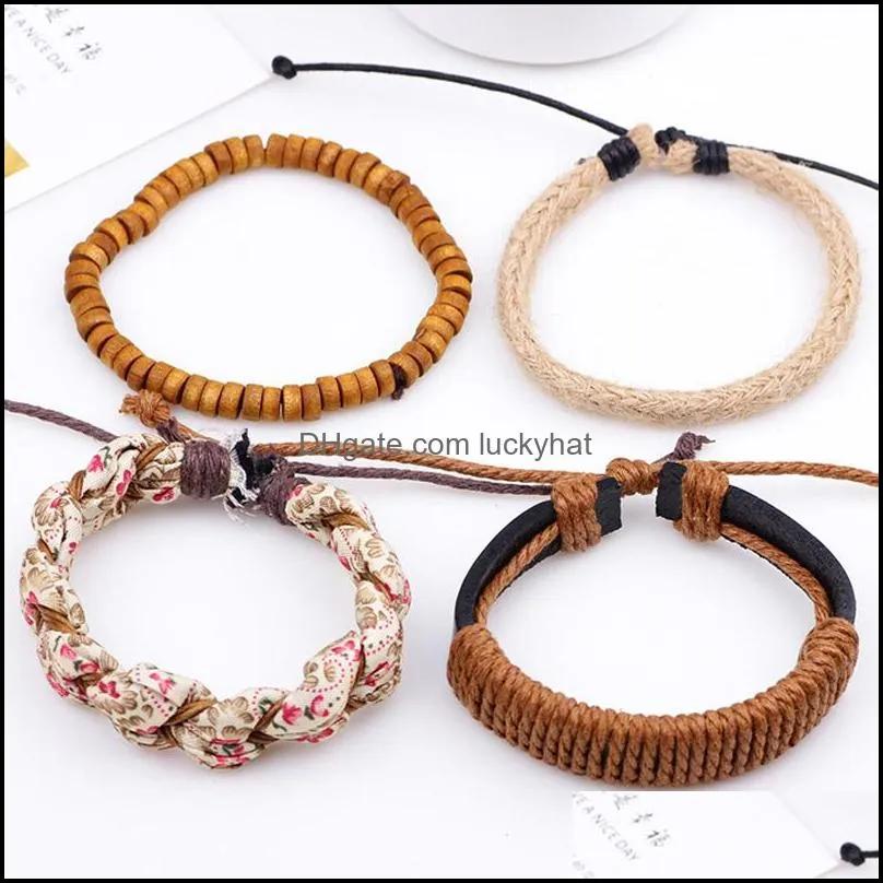 leather bracelets for women fashion ladies bohemian multilayer wide wrap bracelet
