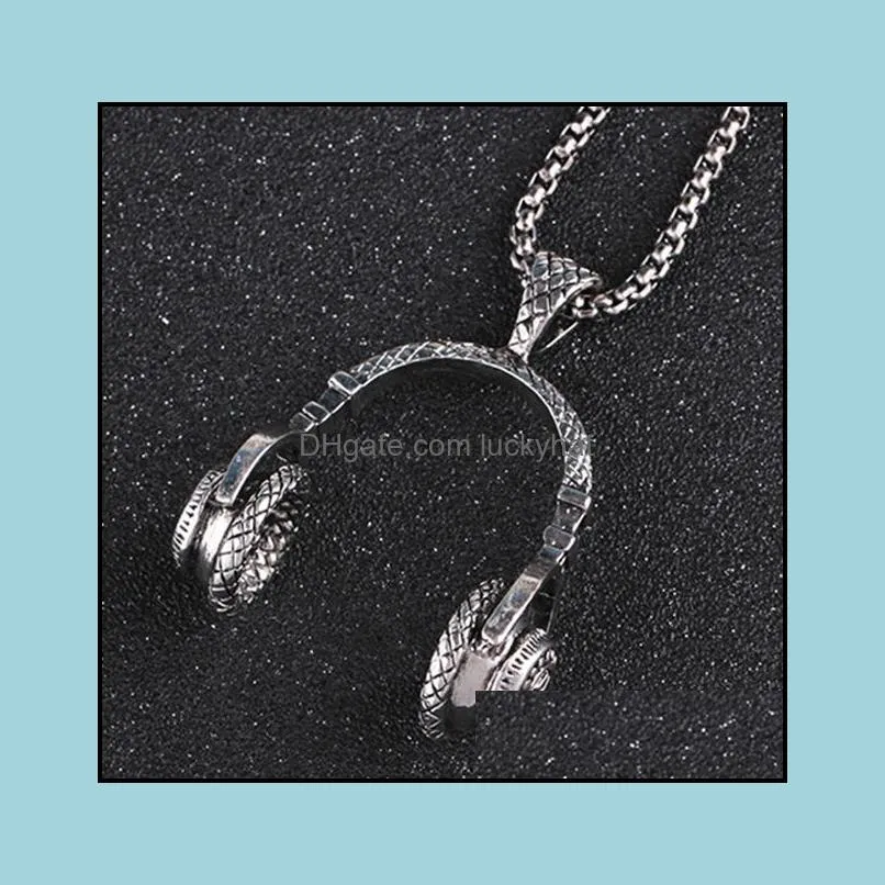 music headset long necklace hip women accessories headphones pendant necklace
