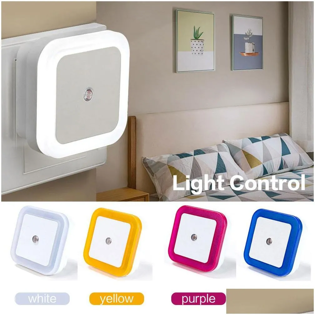 brelong light sensor control night light mini novelty square bedroom lamp baby gift romantic us 1pc