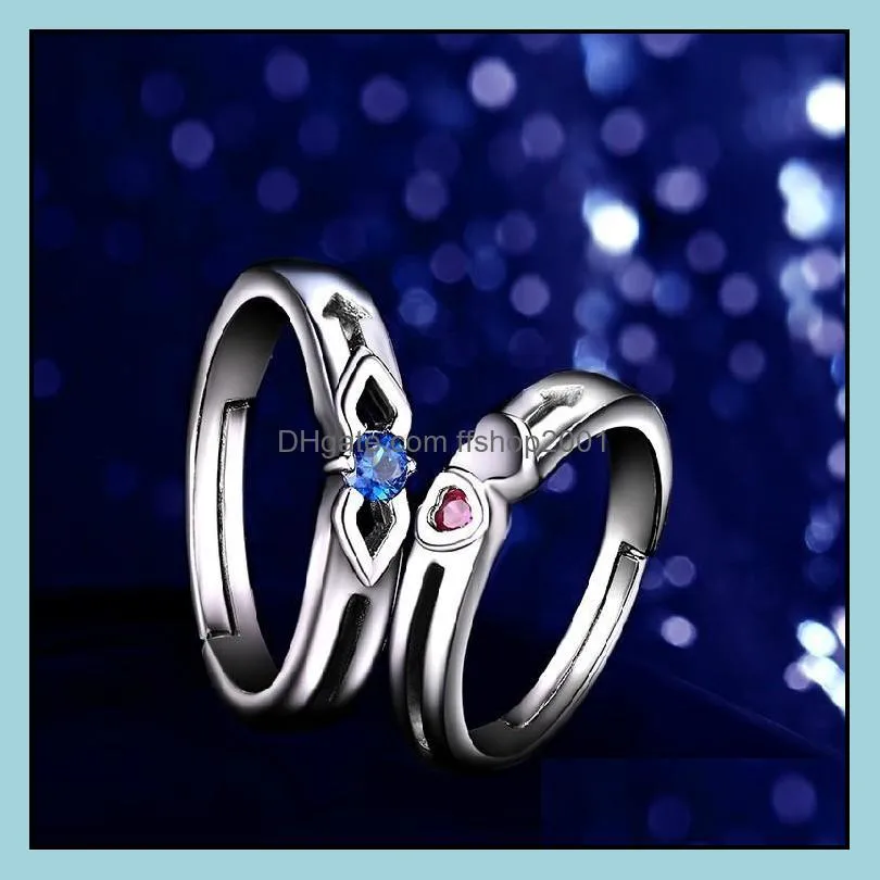 pretty couple rings for women men brand design 925 sterling silver wedding rings crystal men gemstones rings