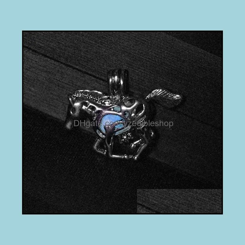 horse necklace luminous jewelry luminous necklaces glow in the dark night gift beautifully gift metal necklace