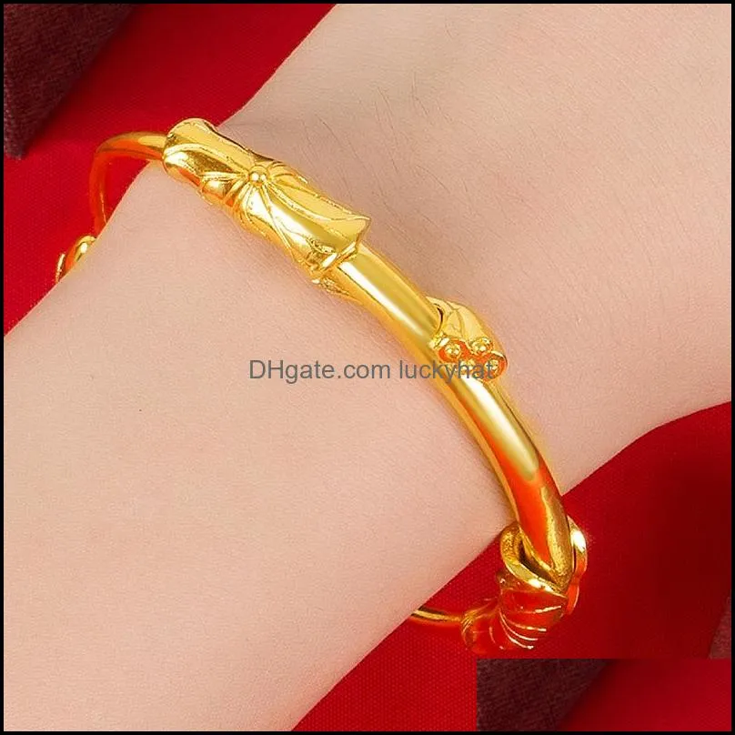 gold bangle bracelet for women luxury jewelry vintage lotus bangles