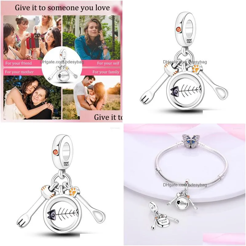 charms warm life pet kitchen plate scoop silver color dangle charm fit women bracelet necklace pendant christmas jewelery beads