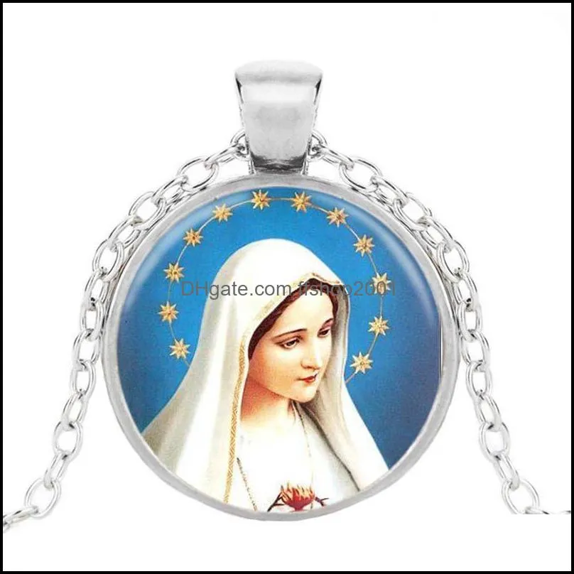 pretty necklaces virgin mary stainless steel jewelry religious jesus statement necklaces