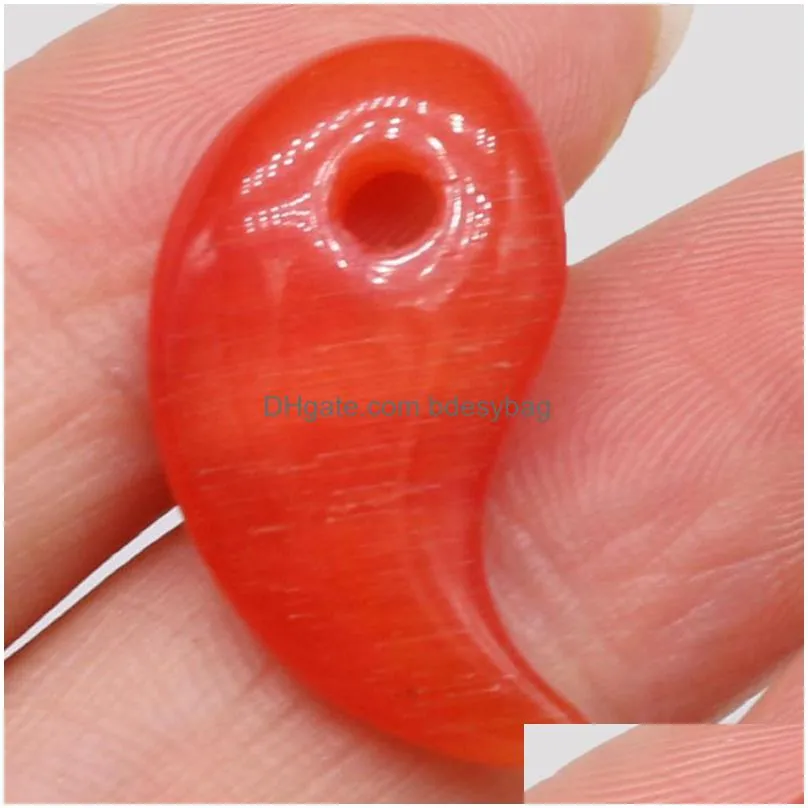 charms small pendant natural semiprecious stone opal comma shape for jewelry making diy necklace earring accessories 18x30mm