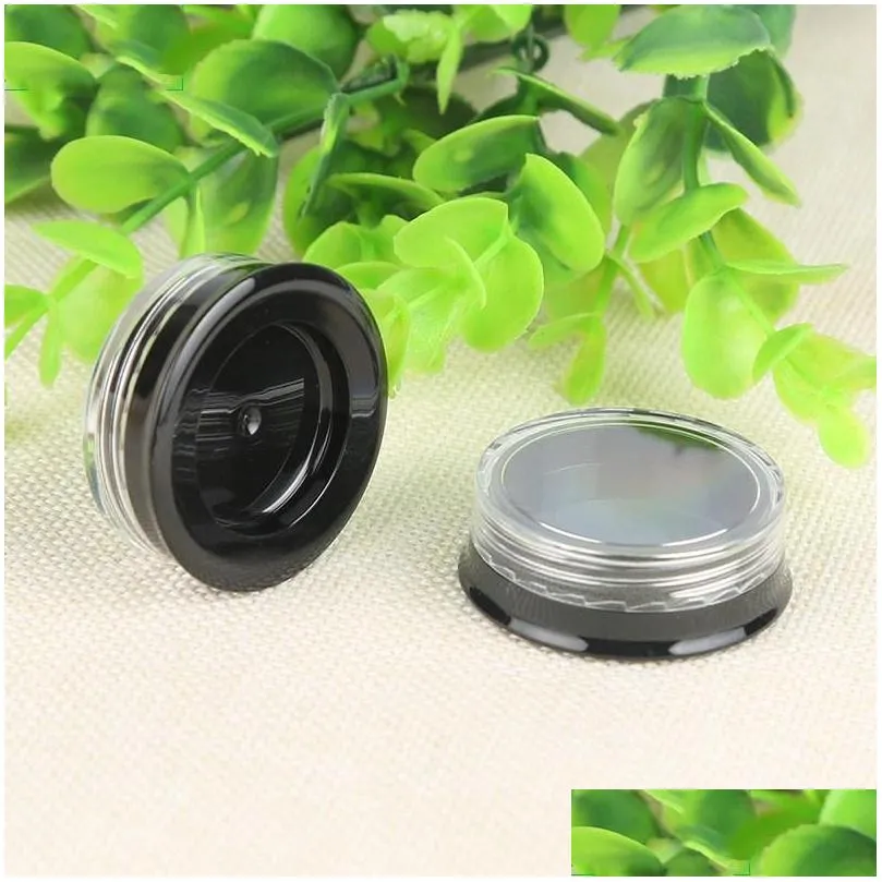 3g 3ml jar cosmetic bottle sample empty container pot clear screw cap lid small bottles cases for eyeshadow lip balm