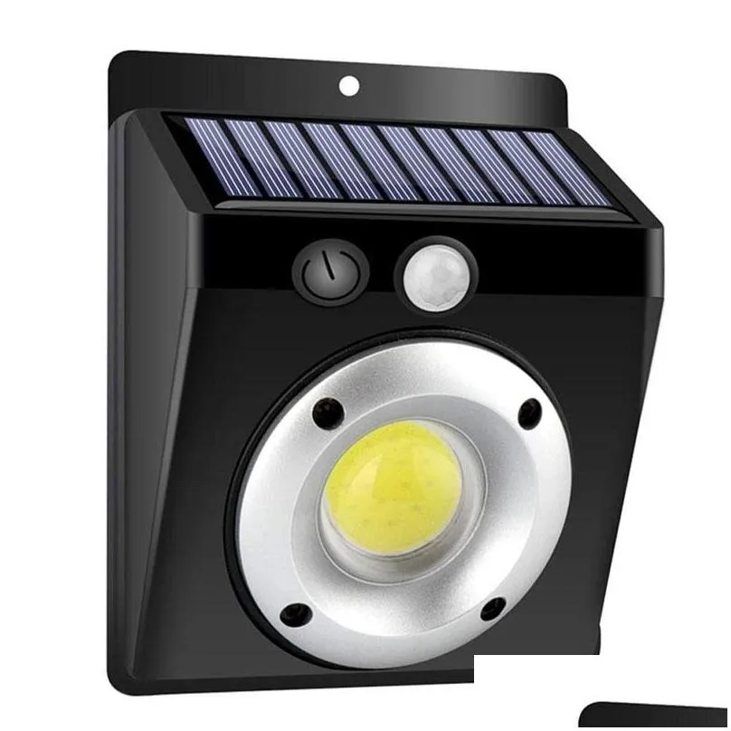 led solar light outdoor wall light safety light motion sensor waterproof cob body sensor 3 modes