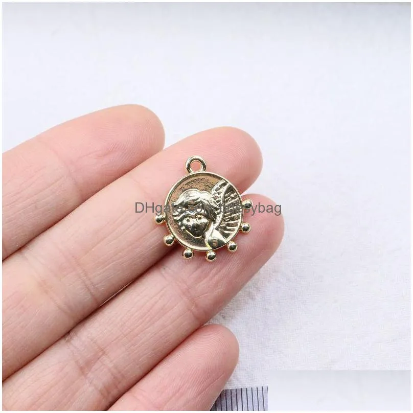 charms eruifa 20pcs 15mm wholesell pretty angel charm zinc alloy necklace earring fashion jewelry handmade diy pendant 2 colors