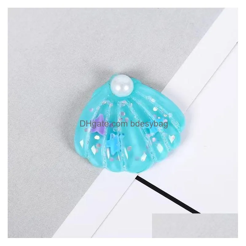 20pcs flat back resin components pearl sequin shell flatback resin cabochon for phone decoration hair bow diy scrapbook embellishmen