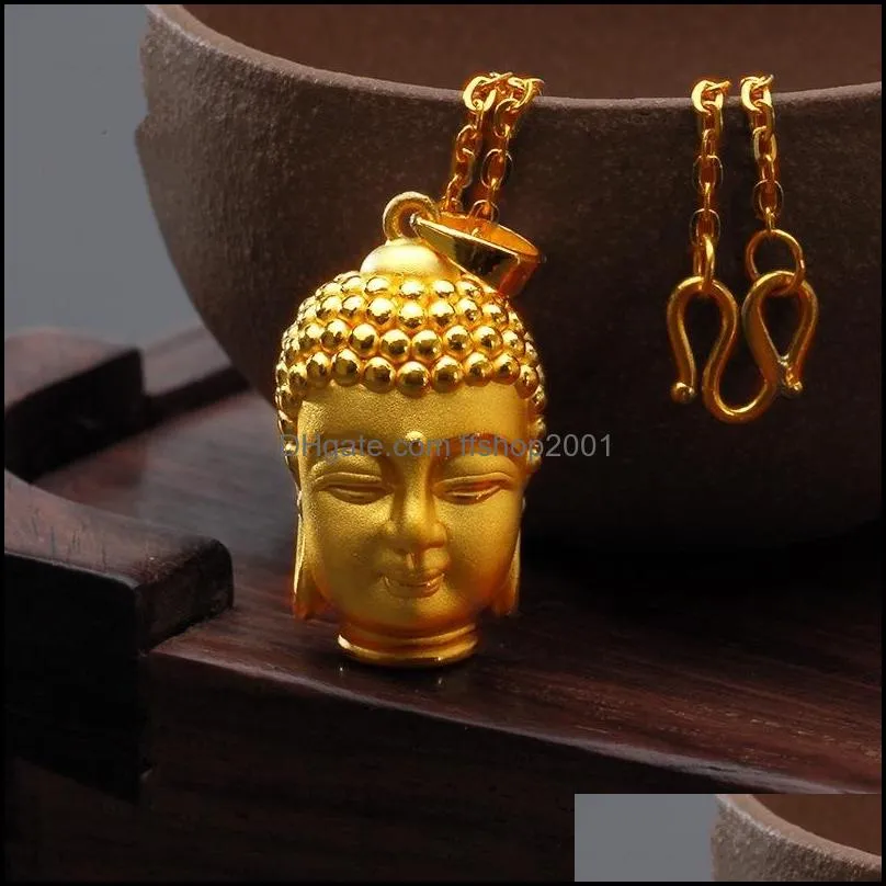 african gold charm necklaces for women buddha pendant necklace femme 24k jewelry buddha pendants necklaces