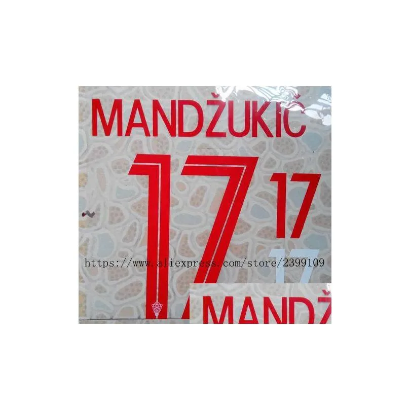 2018 croatia modric rakitic mandzukic perisic name numbering nameset soccer soccer badge319o