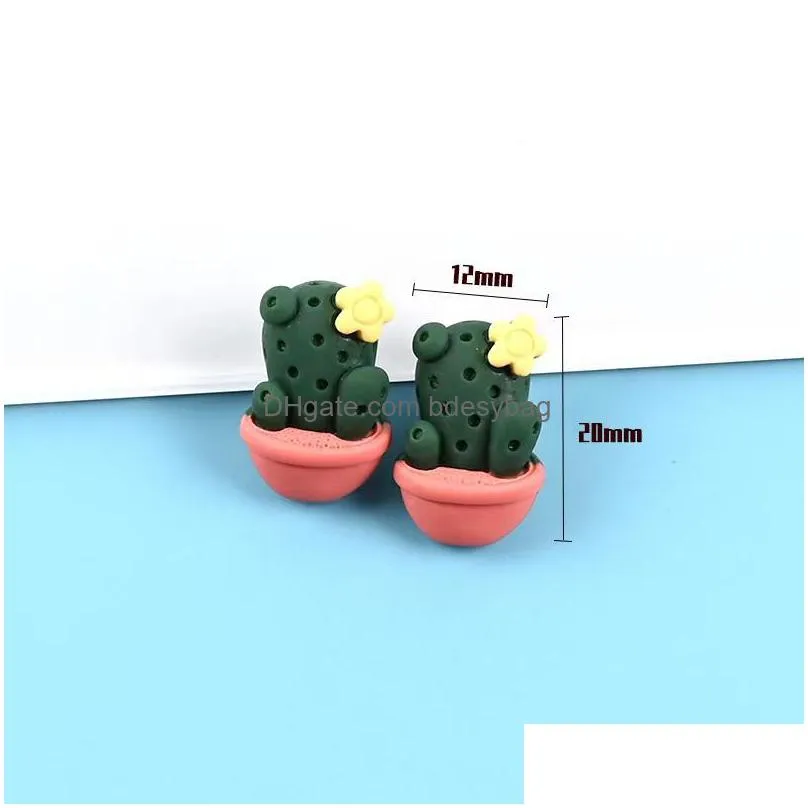 20pcs resin components lifelike mini artificial fleshy cactus plant micro landscape decorative miniature figurines diy potted garden home