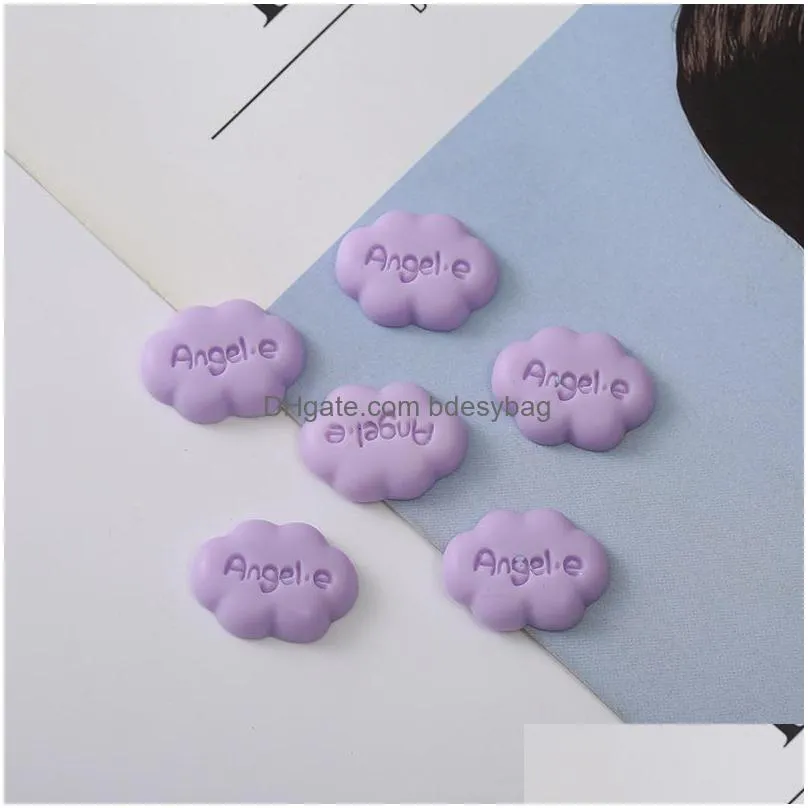 30pcs 15x22mm colorful resin components kawaii mini angele clouds flatback cabochon scrapbook figurine garden accessories ornament diy