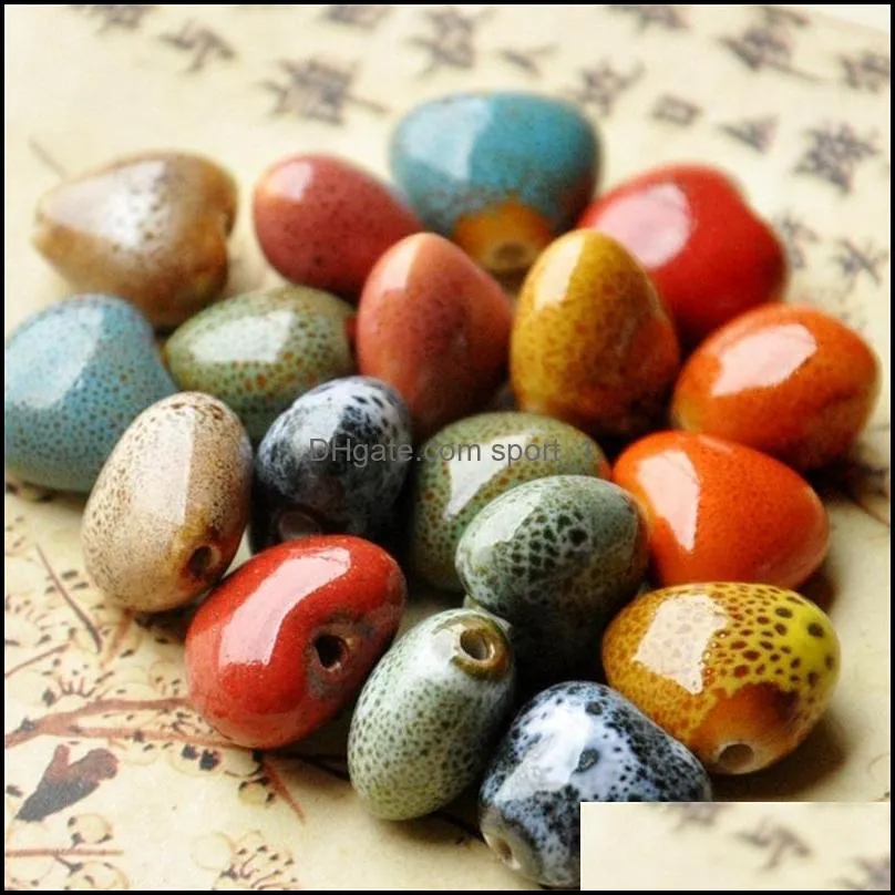 heart ceramics loose beads jewelry accessories flower glaze bead diy women bracelet 0 13kk q2