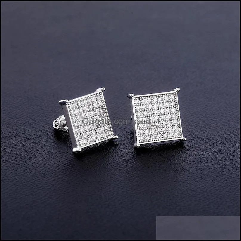 2020 mens big bling ear jewelry 3 colors screw back micro pave cz earring for men1 596 q2