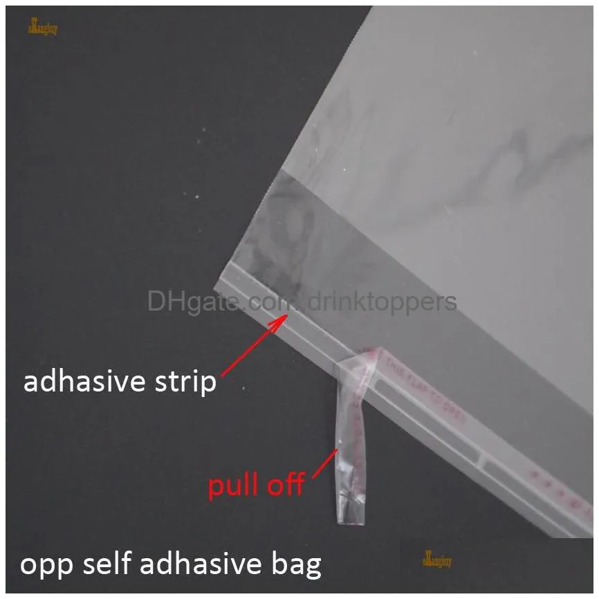 200pcs clear resealable bopp pvc cellophane bags 12x15 cm transparent opp gift bags plastic packaging bags self adhesive seal