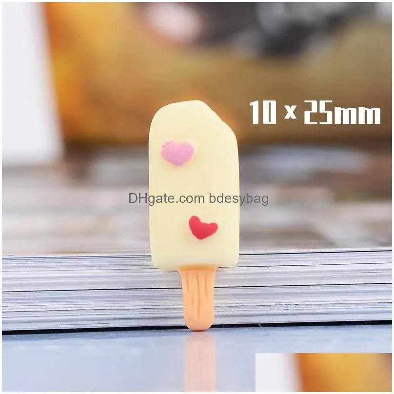 20pcs cute mini cake ice cream popsicle flat back resin components cabochons scrapbooking diy jewelry craft decoration accessories