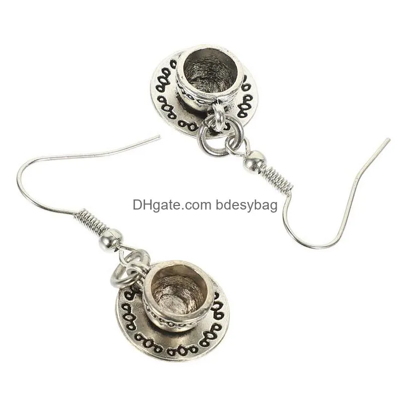 charms pair alloy tea cup earring metal vintage charm style earringcharms