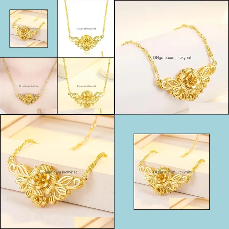 flower necklaces pendants with chain necklace for women jewelry collar party gift gold necklace