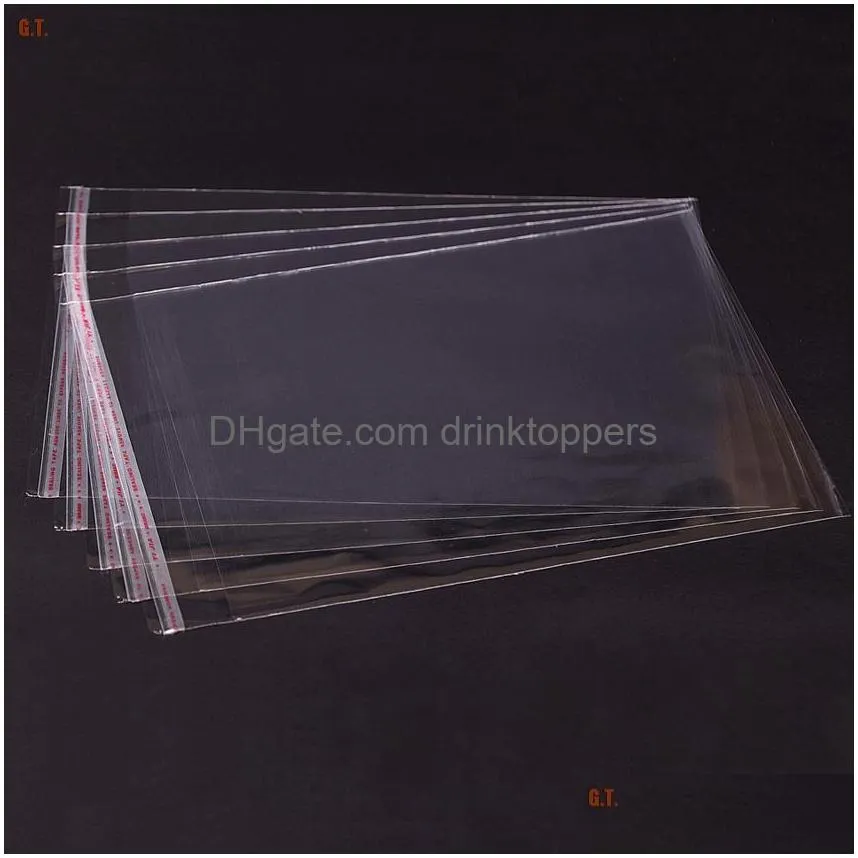 gift bag packaging 200pcs clear resealable bopp/poly/ cellophane bags 18x27cm transparent opp self adhesive plastic storage cosmetic