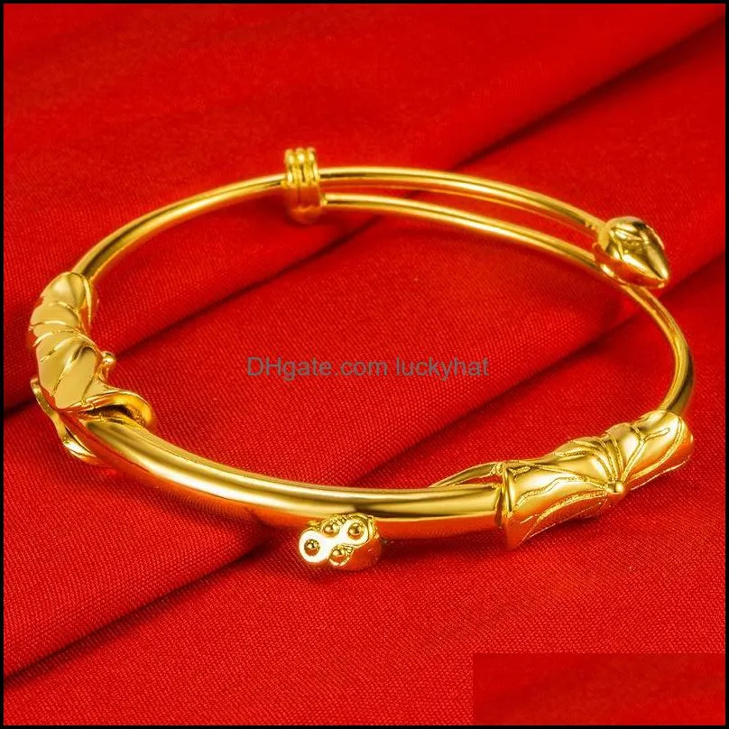 gold bangle bracelet for women luxury jewelry vintage lotus bangles