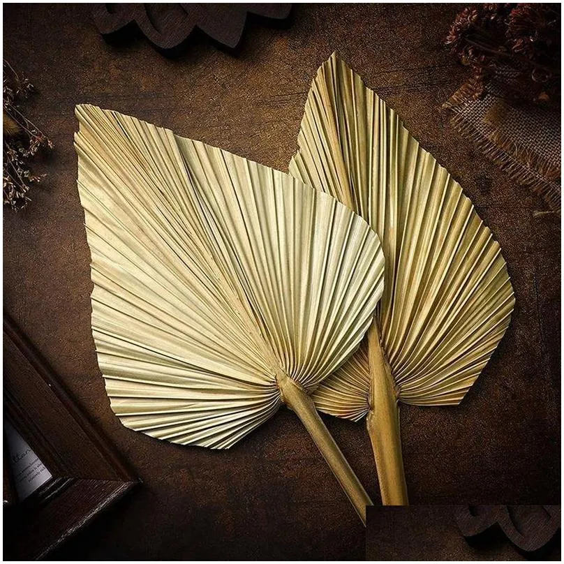 decorative flowers wreaths 4pcs dried palm leaves fans bohemian spears artificial plants tropical