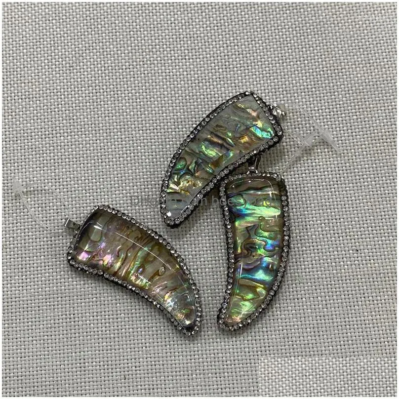 charms 2pcs natural abalone shell colorful pepper pendant sequin charm fashion jewelry diy necklace earring accessories 25x55mmcharms