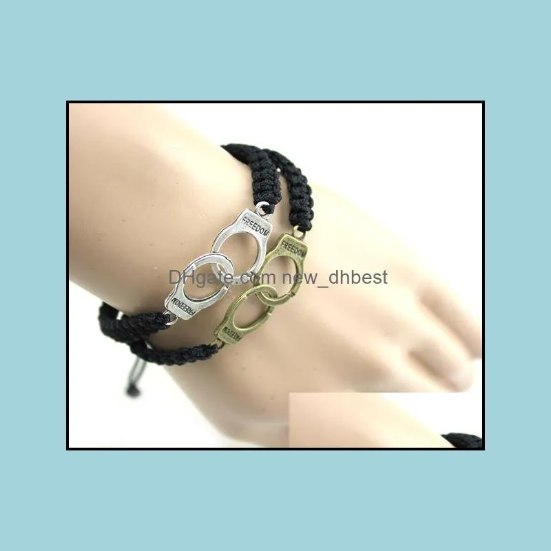adjustable size handcuffs dom braided rope bracelet for women men handmade vintage gold sliver bracelet boho jewellry