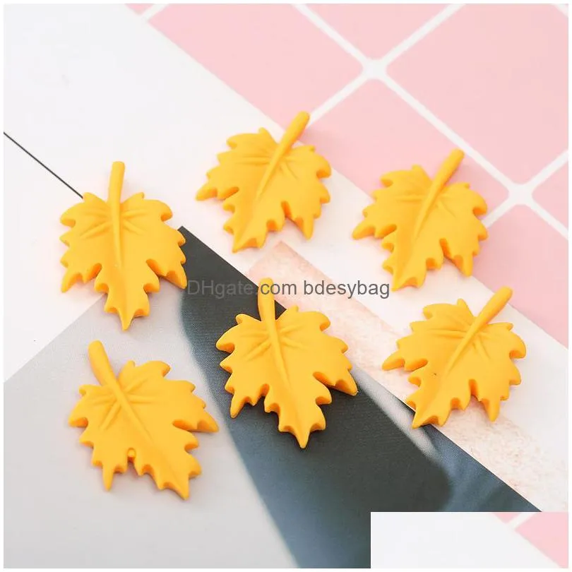 30pcs /lot multicolor flatback resin components leaf necklace earring charms diy scrapbooking embellishment decoration craft