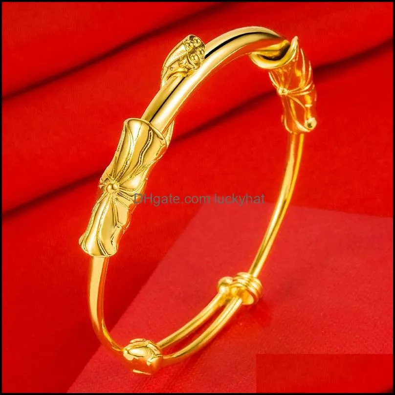 gold bangle bracelet for women luxury jewelry vintage lotus bangles