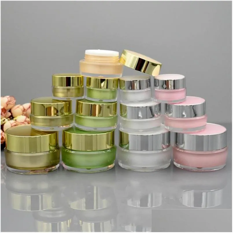 5g 10g 20g 30g empty refillable acrylic makeup cosmetic face cream lotion jar pot bottle container with liners