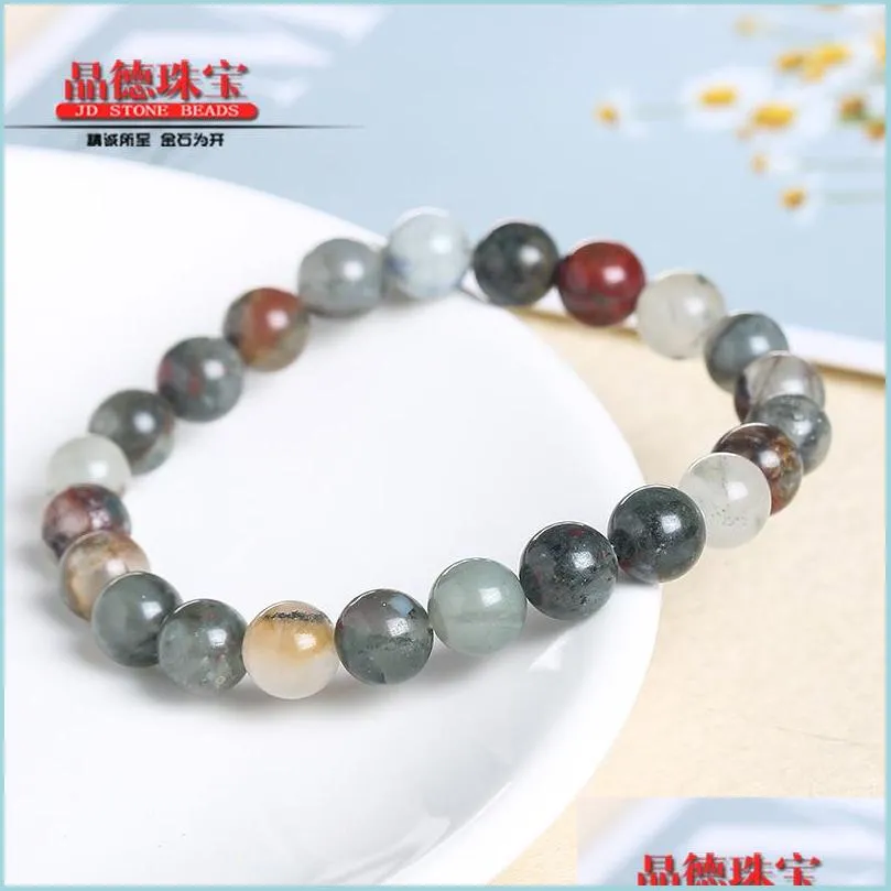 8mm african bloodstone bracelet gemstone bracelet white howlite bracelet elastic bracelet beaded bracelet good luck bracelet 848 q2