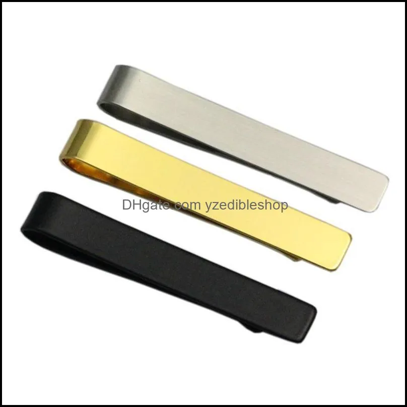 stainless steel tie clip pins bars golden slim glassy necktie business suits accessories ti01 861 q2