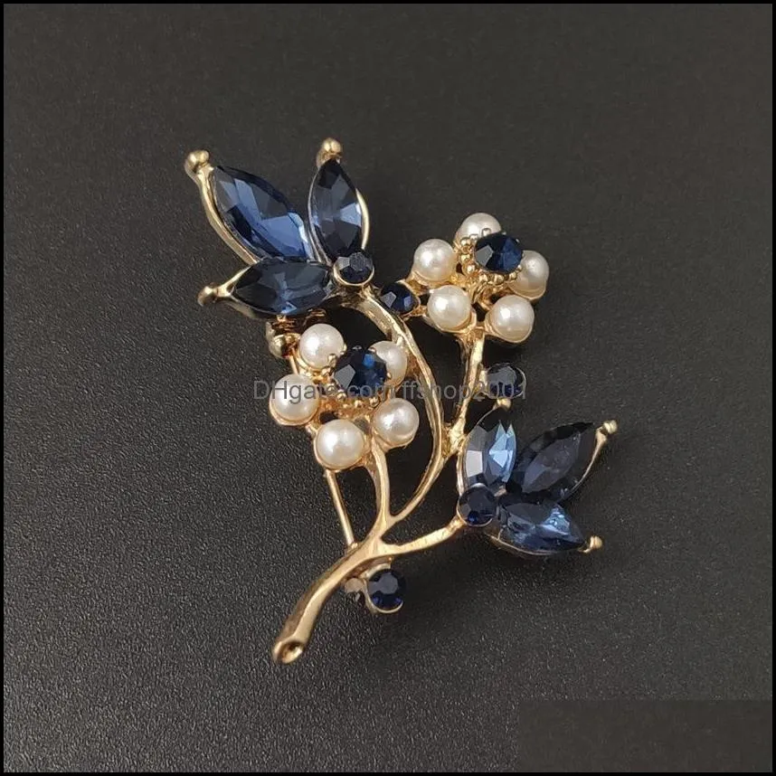 creative petal brooch alloy electroplating fashion pearl womens corsage clothing accessories brooch