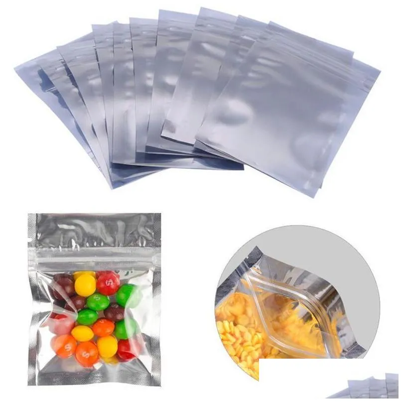 plastic aluminum foil package bag zipper translucent packaging pouch smell proof food coffee tea storage bags