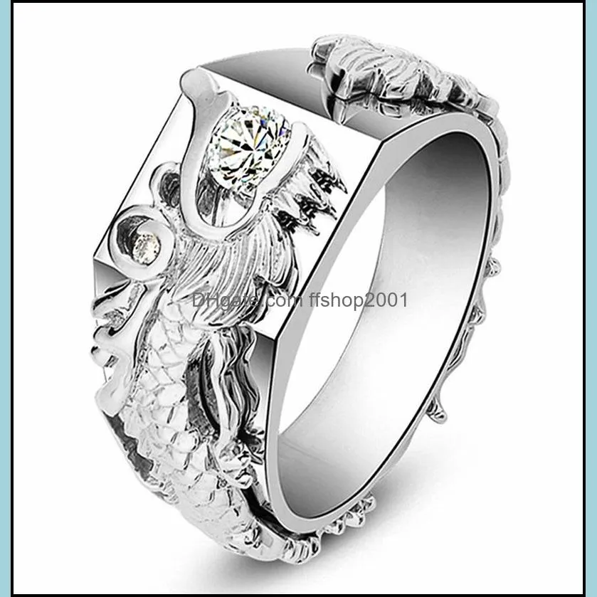 dragon ring domineering mens ring gold color separation jewelry diamond ring for men exquisite jewelry